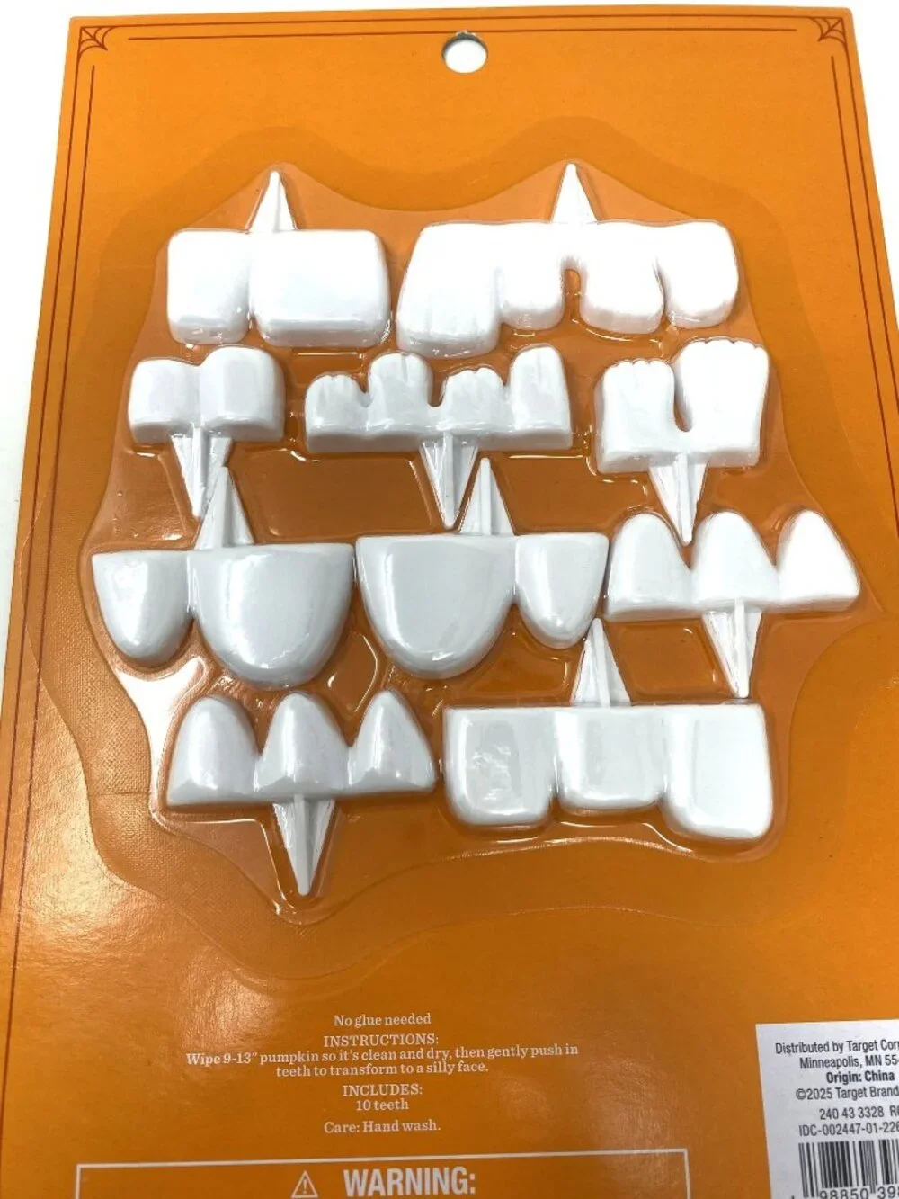 Target 10pc Silly Push In Teeth Carving Halloween Decorative Prop Kit
